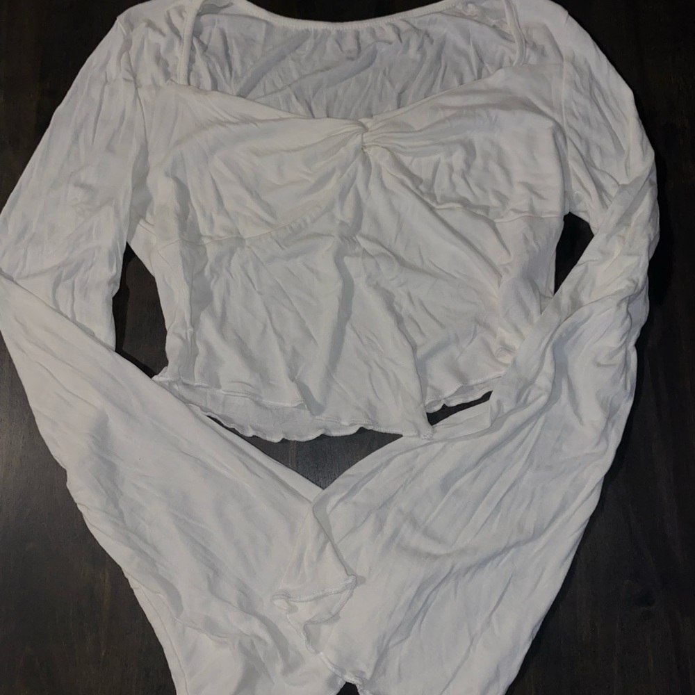 SHEIN White Petite Long Sleeve Top